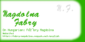 magdolna fabry business card